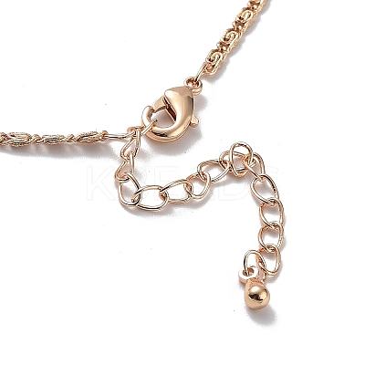 Red Oval & Teardrop Glass Lariat Necklace with Brass Chains NJEW-A015-18KCG-1