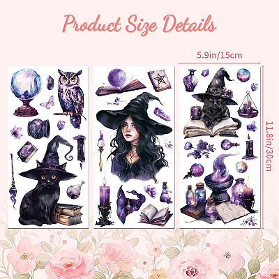 3 Sheets 3 Styles PVC Waterproof Decorative Stickers DIY-WH0404-199-1