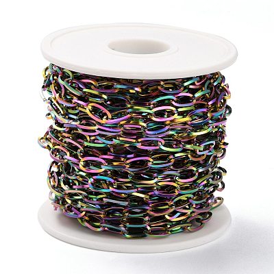 Ion Plating(IP) 304 Stainless Steel Paperclip Chain CHS-H031-06MC-1