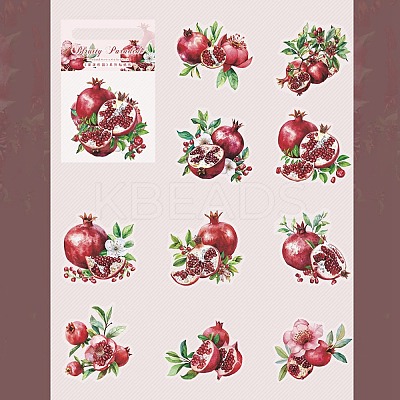 10Pcs Fruit PET Self-Adhesive Stickers DIY-K074-08B-1