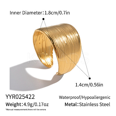 304 Stainless Steel Cuff Open Rings for Women RV6206-1