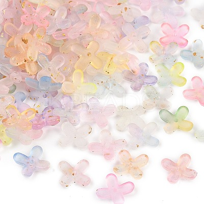 Metal Enlaced Acrylic Bead Caps OACR-G044-01A-1