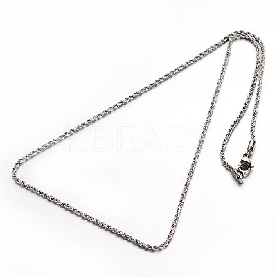 Non-Tarnish Rope Chain Necklaces LS-STAS-L142-09-1