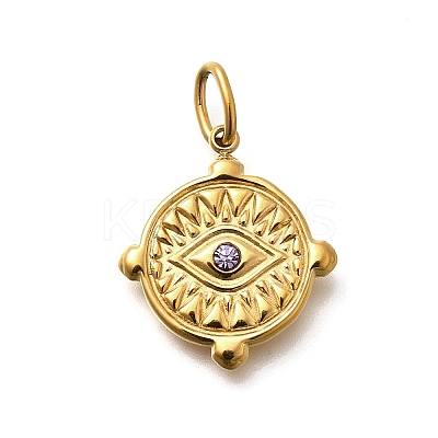 304 Stainless Steel Rhinestone Pendants STAS-M109-08G-1