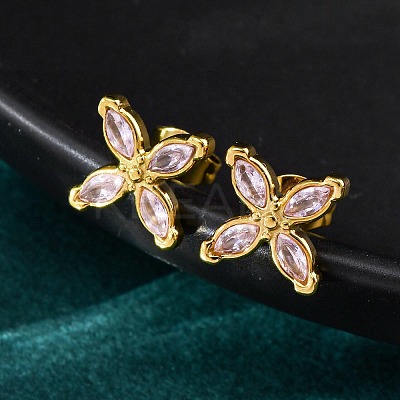 304 Stainless Steel Stud Earrings EJEW-C135-01G-04-1