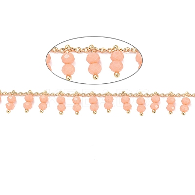 3.28 Feet Handmade Glass Beaded Chains X-CHC-I006-16C-1