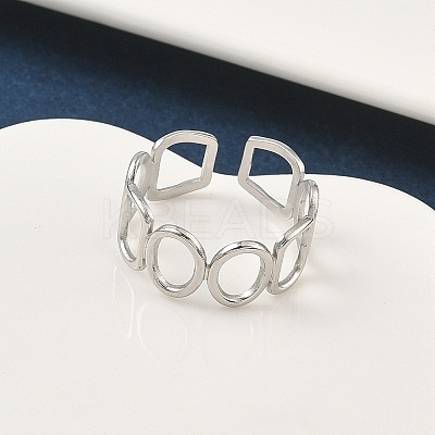 304 Stainless Steel Cuff Rings for Women RJEW-A079-08D-P-1