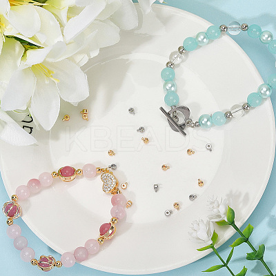6Pcs 3 Colors 925 Sterling Silver Crimp Beads FIND-BBC0004-70-1