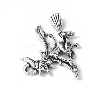 Tibetan Style Witch Alloy Pendants X-TIBEP-Q050-06AS-NR-1