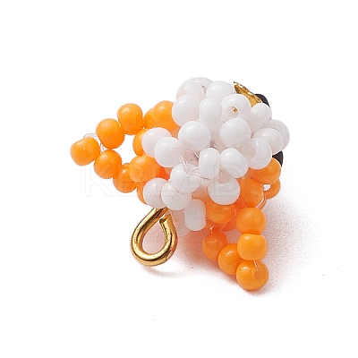 2Pcs 2 Styles Glass Seed Beaded Pendants PALLOY-MZ00474-1