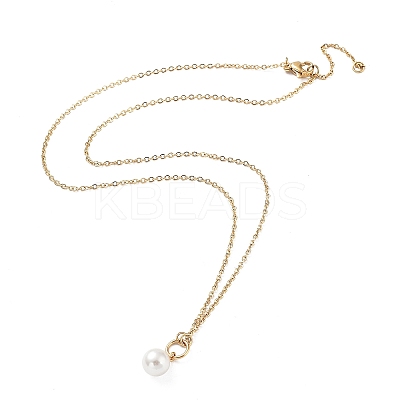 Ion Plating(IP) 304 Stainless Steel with Plastic Bead Necklaces NJEW-Q335-02A-G-1