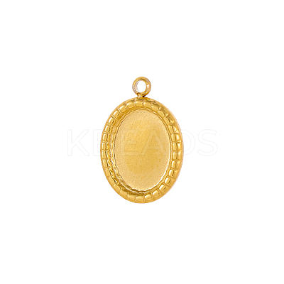 Oval Charms 304 Stainless Steel Pendants STAS-OY004-42G-1