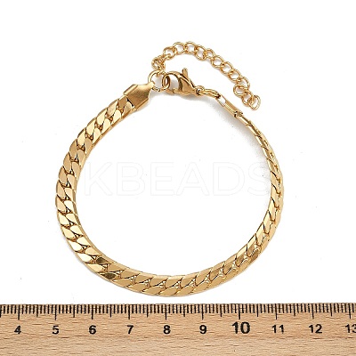 304 Stainless Steel Curb Chain Bracelets for Women BJEW-Z143-15G-1