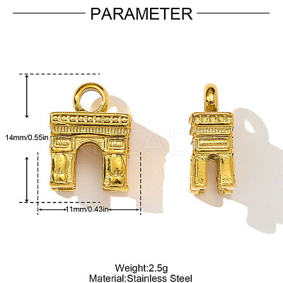 304 Stainless Steel Charms STAS-OY003-72G-1