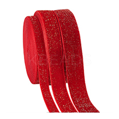 3 Rolls 3 Styles Sparkle Single Face Velvet Ribbons OCOR-PH0004-13-1