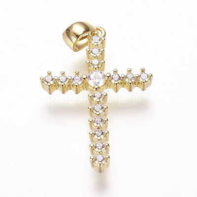 Brass Micro Pave Cubic Zirconia Pendants ZIRC-E108-10G-NR-1