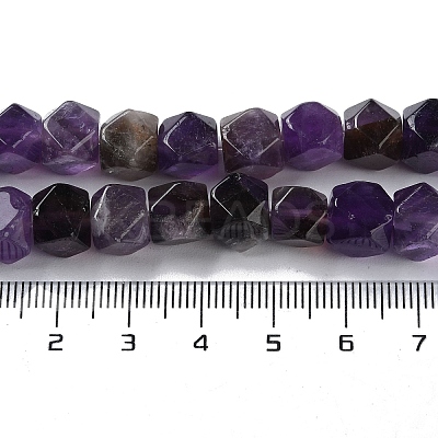 Natural Amethyst Star Cut Round Beads Strands G-M418-C01-01-1