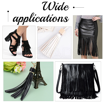 2M 2 Colors Faux Leather Fringe Trimmings DIY-GF0006-33-1