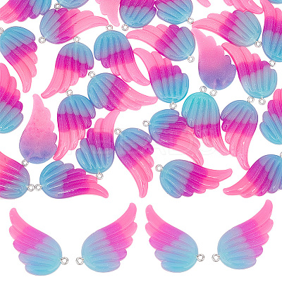 40pcs 2 colors Tricolor Opaque Resin Pendants RESI-AR0001-25-1