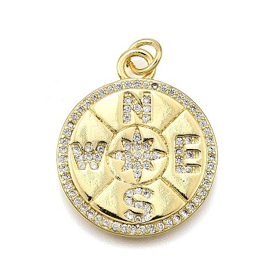 Rack Plating Brass Micro Pave Cubic Zirconia Pendants KK-K401-60A-G-1