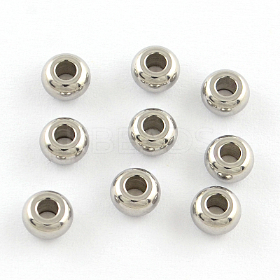 Tarnish Resistant 201 Stainless Steel Rondelle Spacer Beads STAS-R064-43-1
