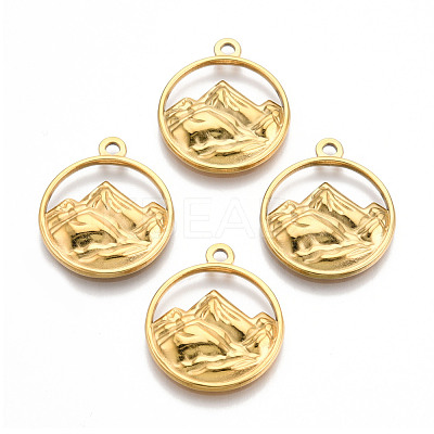 Ion Plating(IP) 201 Stainless Steel Pendants STAS-N098-141LG-1