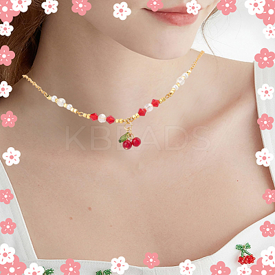 50Pcs Glass & Acrylic Beaded Charms GLAA-SC0002-77-1
