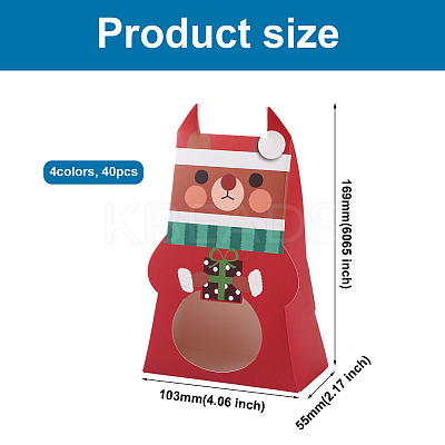 40Pcs 4 Colors Christmas Cardboard Paper Boxes CON-MB0001-03-1
