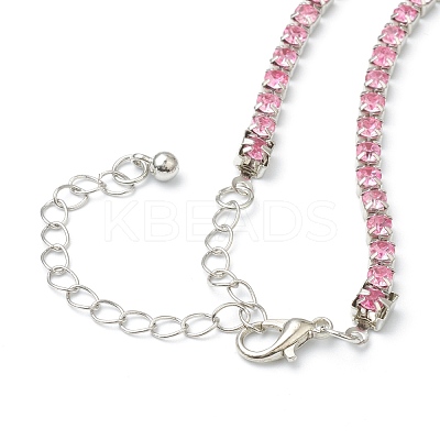 Alloy Rhinestone Cup Chain Necklaces NJEW-H217-02P-1