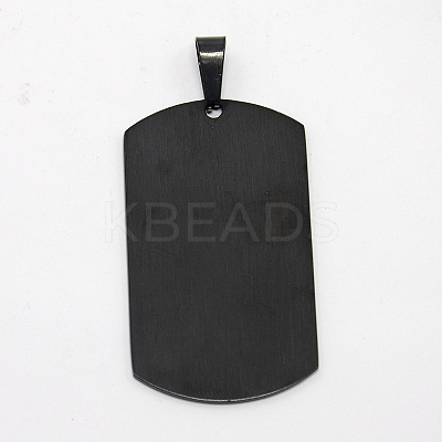 Men's 201 Stainless Steel Big Rectangle Hand Stamping Blank Tag Pendants STAS-O044-121-1