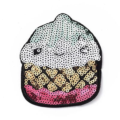 Summer Food Theme Polyester & Sequin Embroidery Cloth Iron on Patches PATC-WH0001-125-1