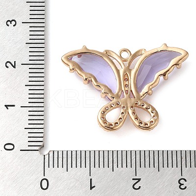 Rack Plating Brass Clear Cubic Zirconia Pendants KK-N255-10G-02-RS-1