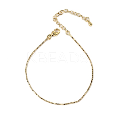 Rack Plating Brass Box Chain Bracelets for Women BJEW-G735-02G-1