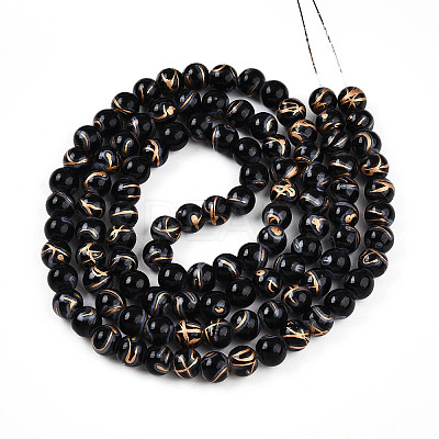 Baking Paint Glass Beads X1-DGLA-N010-8mm-10-1