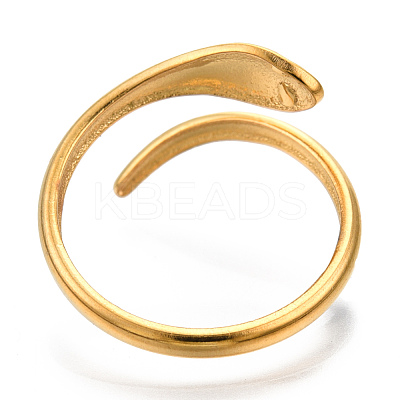 Ion Plating(IP) 304 Stainless Steel Snake Cuff Ring RJEW-N038-113LG-1