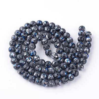 Baking Paint Glass Bead Strands DGLA-S112-10mm-D21-1