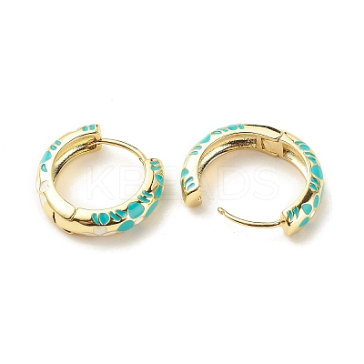 Flower Enamel Hoop Earrings LS-EJEW-G290-03G-E-1