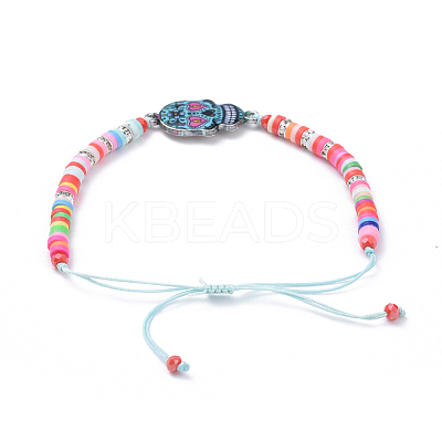 Adjustable Nylon Thread Braided Bead Bracelets BJEW-JB05192-M-1