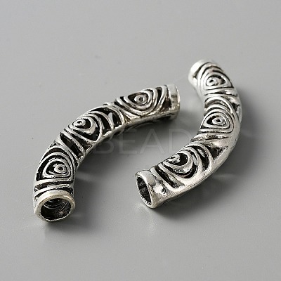 Tibetan Style Alloy Curved Tube Beads LS-FIND-TAC0014-37AS-1