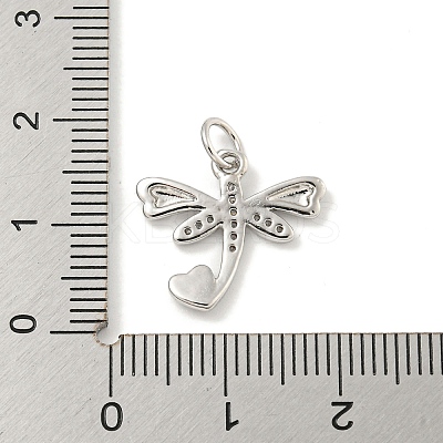 Rack Plating Brass Micro Pave Clear Cubic Zirconia Pendants KK-B093-10B-P-1
