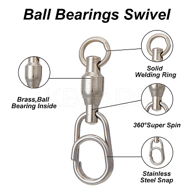 40Pcs 8 Styles Brass & 304 Stainless Steel Fishing Fast Snap Clips FIND-GO0001-20-1
