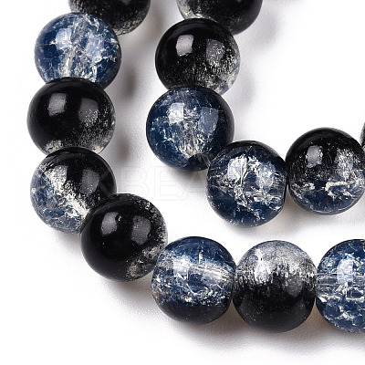 Transparent Crackle Baking Paint Glass Beads Strands DGLA-T003-01B-01-1