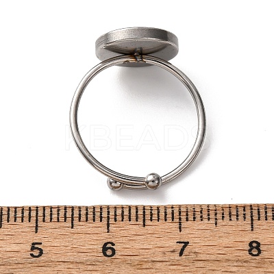 Adjustable 304 Stainless Steel Cuff Ring Components STAS-D372-08P-04-1