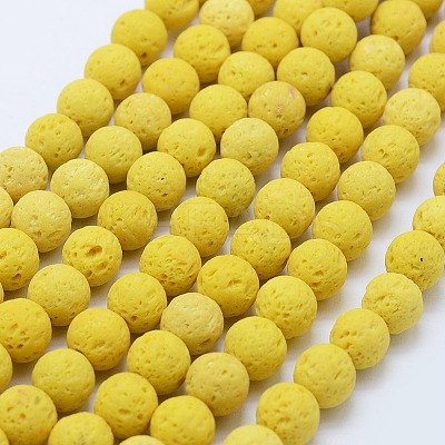 Natural Lava Rock Beads Strands G-F531-6mm-G15-1