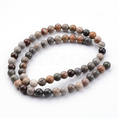 Natural Ocean Jasper Bead Strands G-K152-06-10mm-1