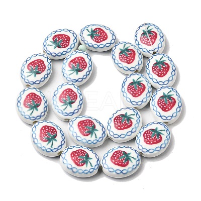Hand Painted Oval Porcelain Beads PR-CBA03B0-01D-1
