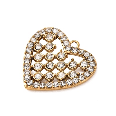 304 Stainless Steel Rhinestone Pendants STAS-G385-10G-02-1