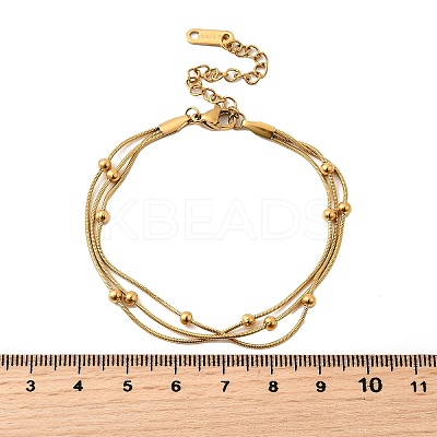 304 Stainless Steel Satellite Chains Multi-strand Bracelets for Women BJEW-V012-05G-1