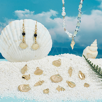 16Pcs 8 Styles Alloy Pendants TIBEP-BC0001-05-1