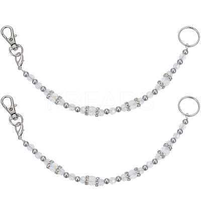 2Pcs Glass Keychain HJEW-SC0002-31-1